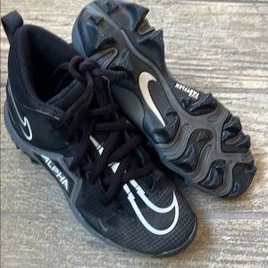 Nike Alpha Black and White Sports Cleats